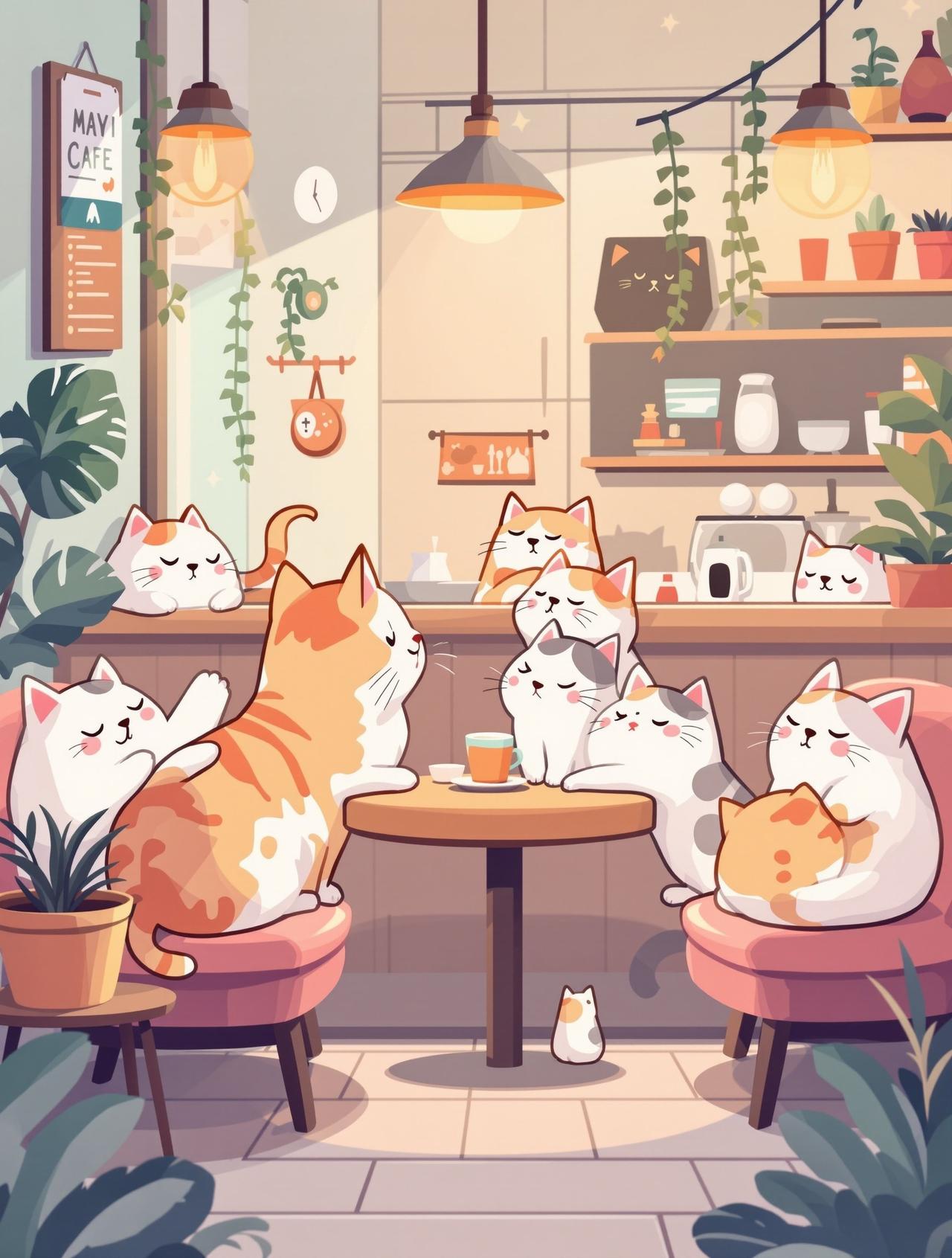 红果漫据 猫咪咖啡馆的午后 - 治愈日常动漫短剧
