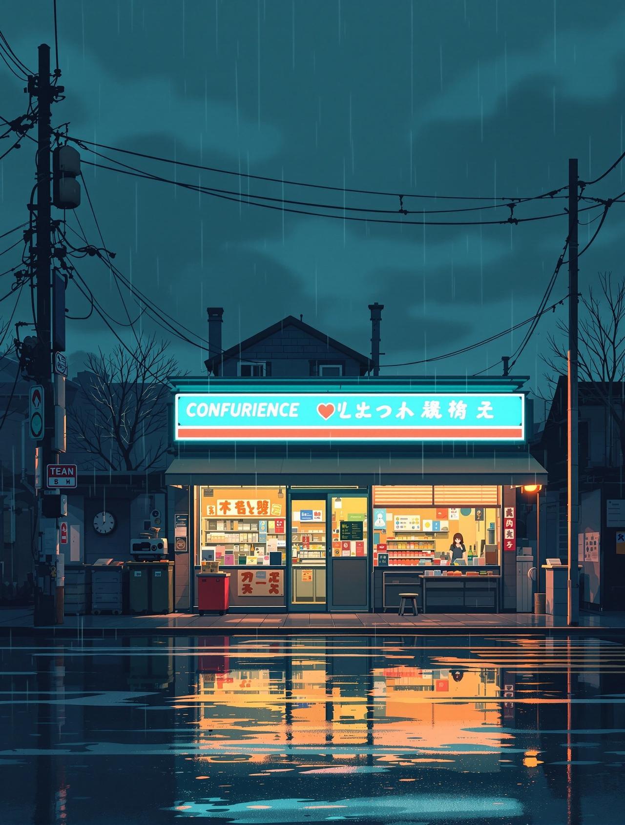红果漫据 雨天和便利店 - 治愈日常动漫短剧